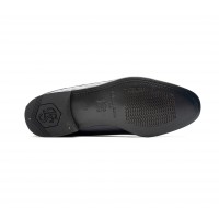 mocassin slip on cuir a damier vernis noir