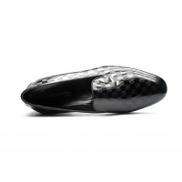 chess black patent leather slip on